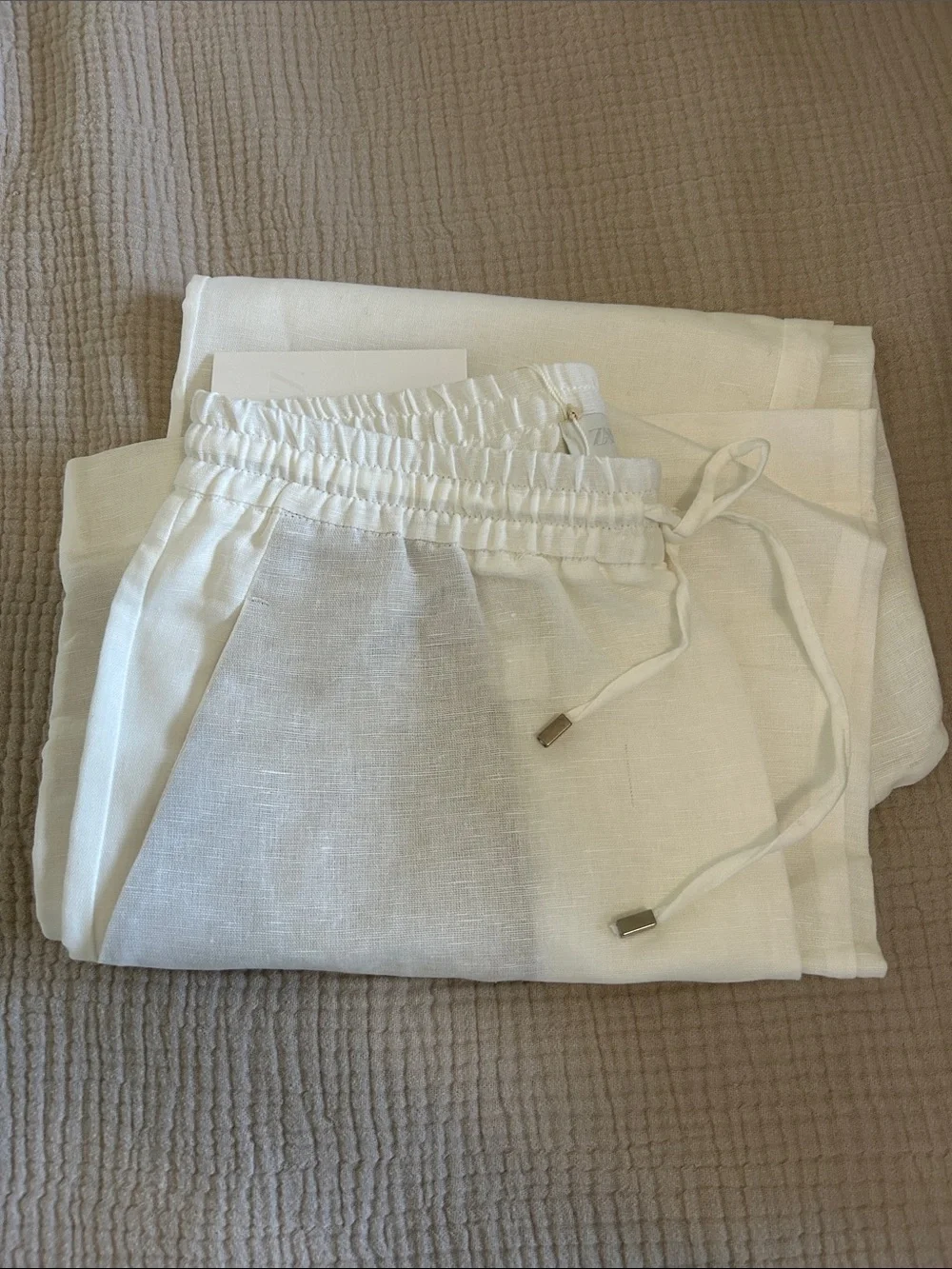 Zara Drawstring Linen Pants - Picture 2 of 3